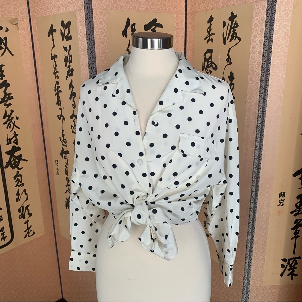 Black and White Polkadot Blouse